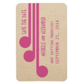 Deco Chic Save the Date Magnet, Fuchsia Magneet (Verticaal)