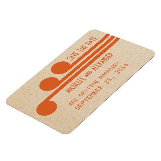 Deco Chic Save the Date Magnet, Oranje Magneet (Linkerzijde)