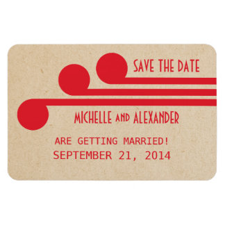 Deco Chic Save the Date Magnet, Red Magneet