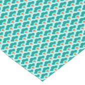 Deco Chinese Scallops, Blauwgroen, Aqua en Coral Korte Tafelloper (Hoek)