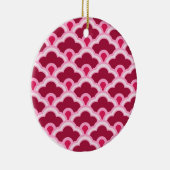 Deco Chinese Scallops, Bourgogne Wine en Roze Keramisch Ornament (Rechts)