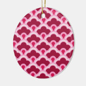 Deco Chinese Scallops, Bourgogne Wine en Roze Keramisch Ornament (Links)