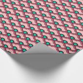 Deco Chinese Scallops, Coral Pink en Turquoise Cadeaupapier (Hoek)