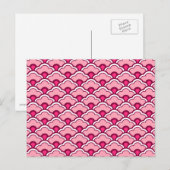 Deco Chinese scallops, Fuchsia and Light Pink Briefkaart (Voorkant / Achterkant)