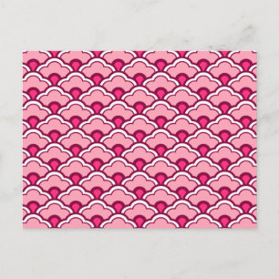 Deco Chinese scallops, Fuchsia and Light Pink Briefkaart