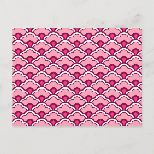 Deco Chinese scallops, Fuchsia and Light Pink Briefkaart (Voorkant)