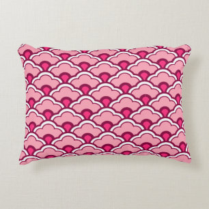 Deco Chinese scallops, Fuchsia and Light Pink Decoratief Kussen