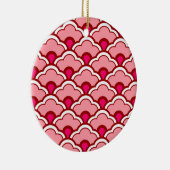 Deco Chinese scallops, Fuchsia and Light Pink Keramisch Ornament (Rechts)