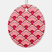 Deco Chinese scallops, Fuchsia and Light Pink Keramisch Ornament (Links)