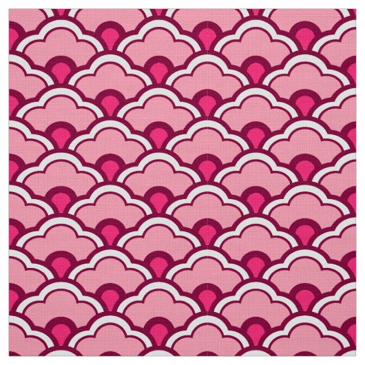 Deco Chinese scallops, Fuchsia and Light Pink Stof (Swatch)