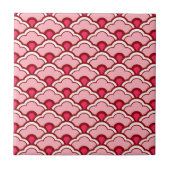 Deco Chinese scallops, Fuchsia en Light Pink Cera Tegeltje (Voorkant)