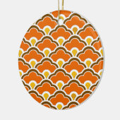 Deco Chinese Scallops, Mandarijns Oranje Keramisch Ornament (Links)