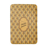Deco Chinese Scallops, Mustard Gold en Brown Badmat (Voorkant Verticaal)