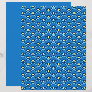 Deco Chinese Scallops, Ocean Blue en Indigo