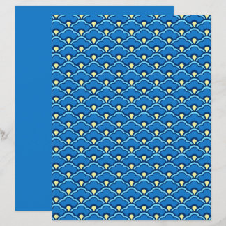 Deco Chinese Scallops, Ocean Blue en Indigo