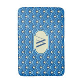 Deco Chinese Scallops, Ocean Blue en Indigo Badmat (Voorkant Verticaal)