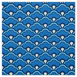 Deco Chinese Scallops, Ocean Blue en Indigo Stof