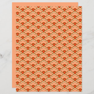 Deco Chinese Scallops, Peach, Rust en Cream