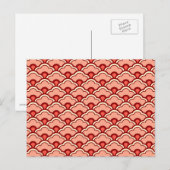 Deco Chinese Scallops, Peach, Rust en Cream Briefkaart (Voorkant / Achterkant)