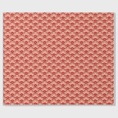 Deco Chinese Scallops, Peach, Rust en Cream Cadeaupapier (Vlak)