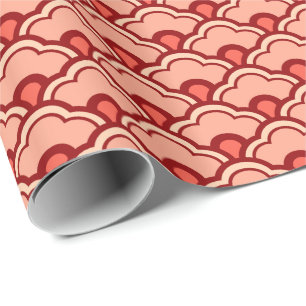 Deco Chinese Scallops, Peach, Rust en Cream Cadeaupapier