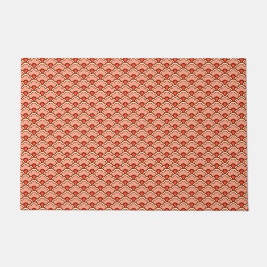 Deco Chinese Scallops, Peach, Rust en Cream Deurmat (Voorkant)