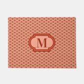 Deco Chinese Scallops, Peach & Rust met Monogram Deurmat (Voorkant)