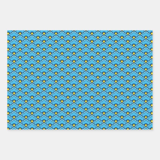 Deco Chinese Scallops, Perzik, Turkoois, Sinaasapp Inpakpapier Vel (Voorkant 2)