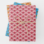 Deco Chinese Scallops, Perzik, Turkoois, Sinaasapp Inpakpapier Vel (In situ)