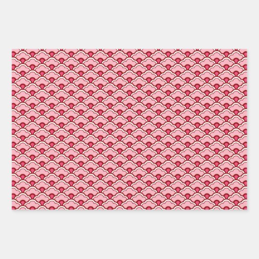 Deco Chinese Scallops, Perzik, Turkoois, Sinaasapp Inpakpapier Vel (Voorkant)