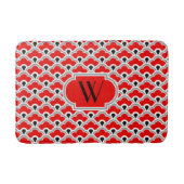 Deco Chinese scallops, rood, grijs, zwart en wit Badmat (Voorkant)