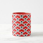 Deco Chinese scallops, rood, grijs, zwart en wit Mok (Midden)