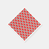 Deco Chinese scallops, rood, grijs, zwart en wit Servet (Hoek)