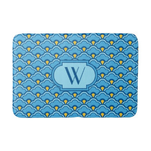 Deco Chinese Scallops, Turquoise en Aqua Badmat