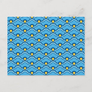 Deco Chinese Scallops, Turquoise en Aqua Briefkaart