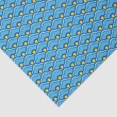 Deco Chinese Scallops, Turquoise en Aqua Tissuepapier (Detail)