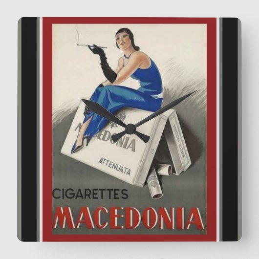 Deco Cigarette Ad Vierkante Klok (Voorkant)