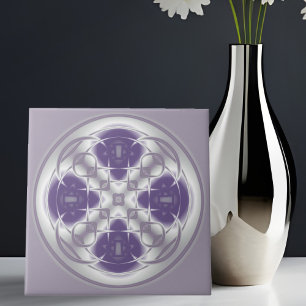 Deco Circle Abstract Paars en grijs keramisch tapi Tegeltje