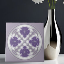 Deco Circle Abstract Paars en grijze keramische Te