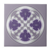 Deco Circle Abstract Paars en grijze keramische Te Tegeltje (Voorkant)