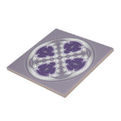 Deco Circle Abstract Paars en grijze keramische Te Tegeltje (Zijkant)