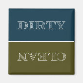Deco Clean/Dirty Dishwas Magnet (Blauw/Goud) (Voorkant)