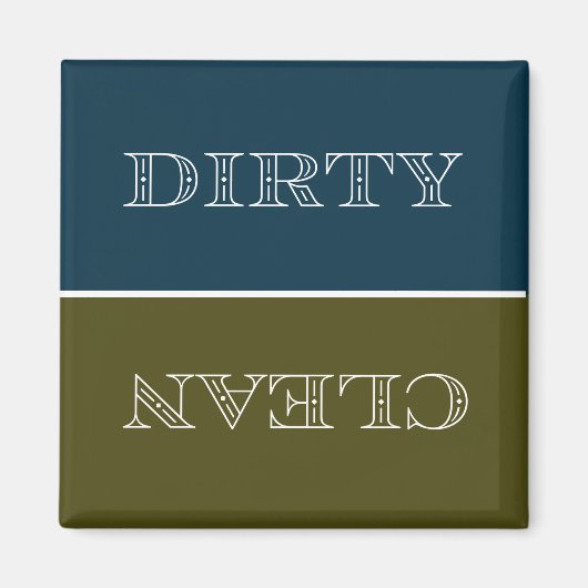 Deco Clean/Dirty Dishwas Magnet (Blauw/Goud) (Voorkant)