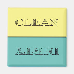 Deco Clean/Dirty Dishwas Magnet (geel/Blauwgroen)