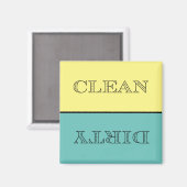 Deco Clean/Dirty Dishwaser Magnet (geel/Blauwgroen (Voorkant / Achterkant)