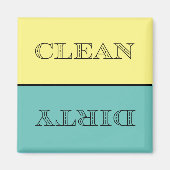 Deco Clean/Dirty Dishwaser Magnet (geel/Blauwgroen (Voorkant)