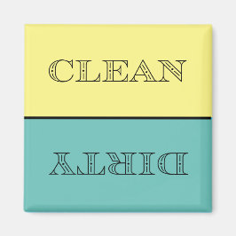 Deco Clean/Dirty Dishwaser Magnet (geel/Blauwgroen