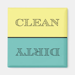 Deco Clean/Dirty Dishwaser Magnet (geel/Blauwgroen
