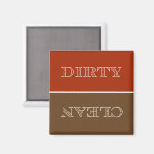 Deco Clean/Dirty Dishwaser Magnet (Oranje/bruin) (Voorkant / Achterkant)