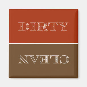 Deco Clean/Dirty Dishwaser Magnet (Oranje/bruin)